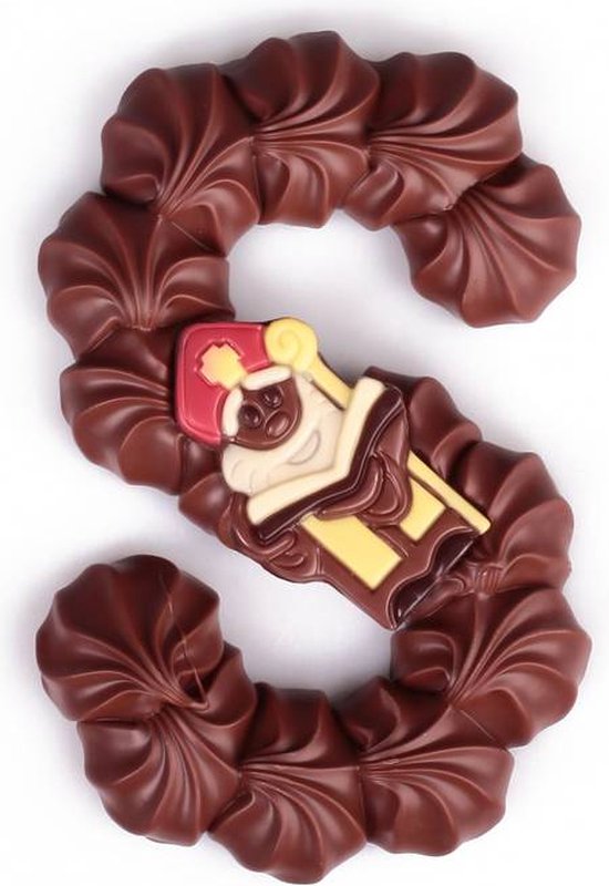Georgie's chocoladeletter S - Melk Chocolade - Ambachtelijk - Sinterklaascadeau - Belgische chocolade - 220 Gram
