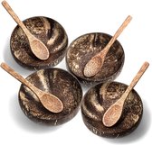 Coconut Bowl kom met lepel, set van 4 vegan Boeddha Bowl kokosnoot schaal smoothie pap