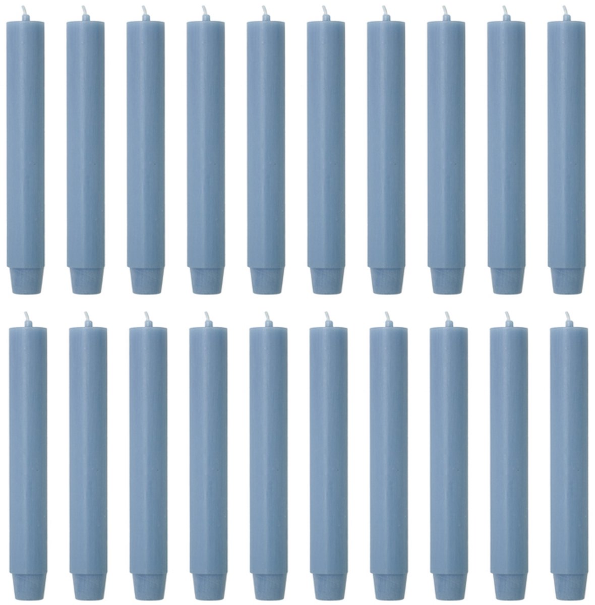 Rustik Lys chique mooie dinerkaarsen pak van 20 stuks 2.6 x 18 cm in de kleur Nordic blauw