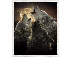 Wolven Fleece Deken 150*200cm Wolf Trinity