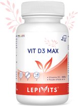 Vitamine D3 Max 3000UI | 60 Gélules VÉGÉTALIENNES | Immunité optimale | Des muscles et des os sains | Apport en Vitamine D biodisponible | Fabriqué en Belgique | LEPIVITES