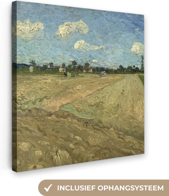 Canvas Schilderij Geploegde akkers - Vincent van Gogh - Wanddecoratie