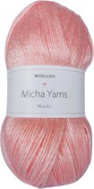 Micha Yarns - metallic 57% acryl 43% polyester garen - 5 bollen - 5 x 100gram - 285 meter per bol - Roze (003)