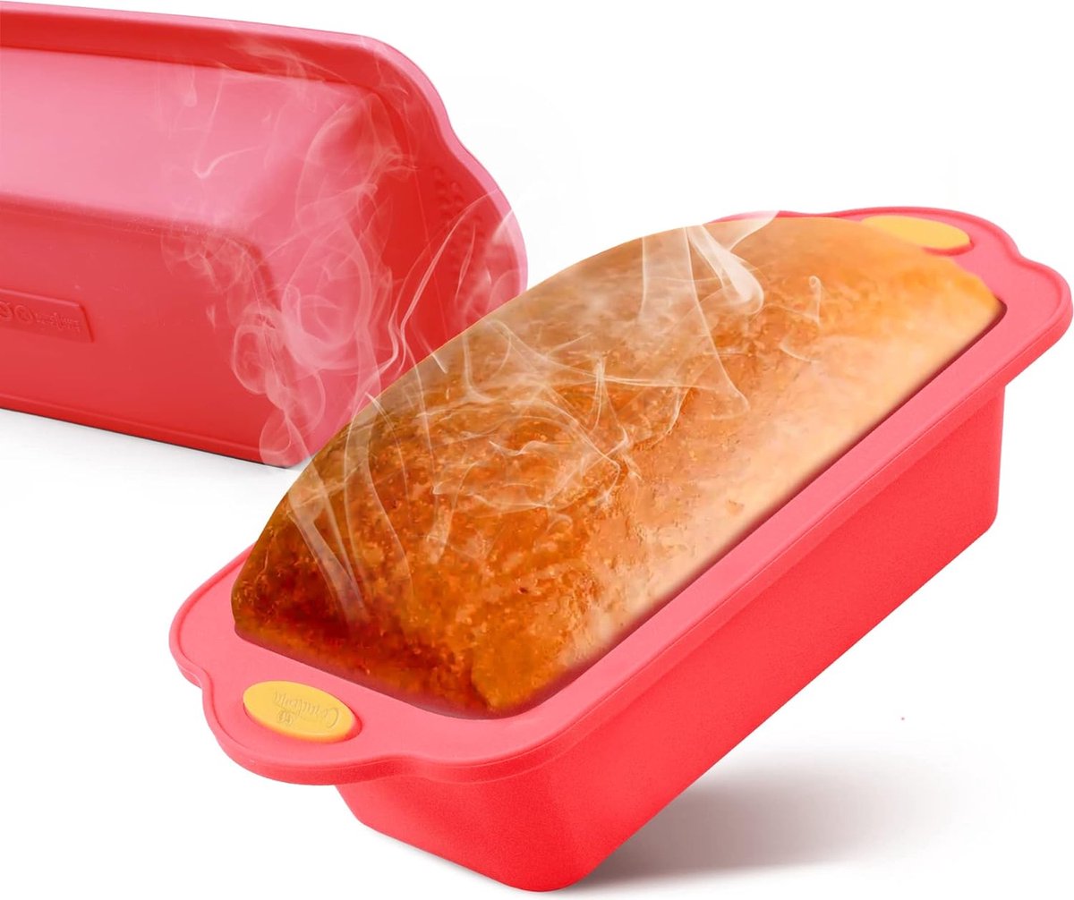 Siliconen Bakvorm Rechthoekig met Recept Siliconen Vorm voor Broodbakken Broodbakvorm 1000 g Broodpot Set Springvorm Cake Broodvorm Cakemal