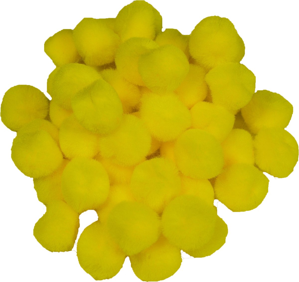 Pompons - 50x - geel - 20 mm - hobby/knutsel materialen