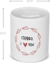 Akyol - stepbro i love you Spaarpot - Broer - de liefste stiefbroer - verjaardagscadeau - verjaardag - cadeau - cadeautje voor broer - broer artikelen - kado - geschenk - gift - 350 ML inhoud