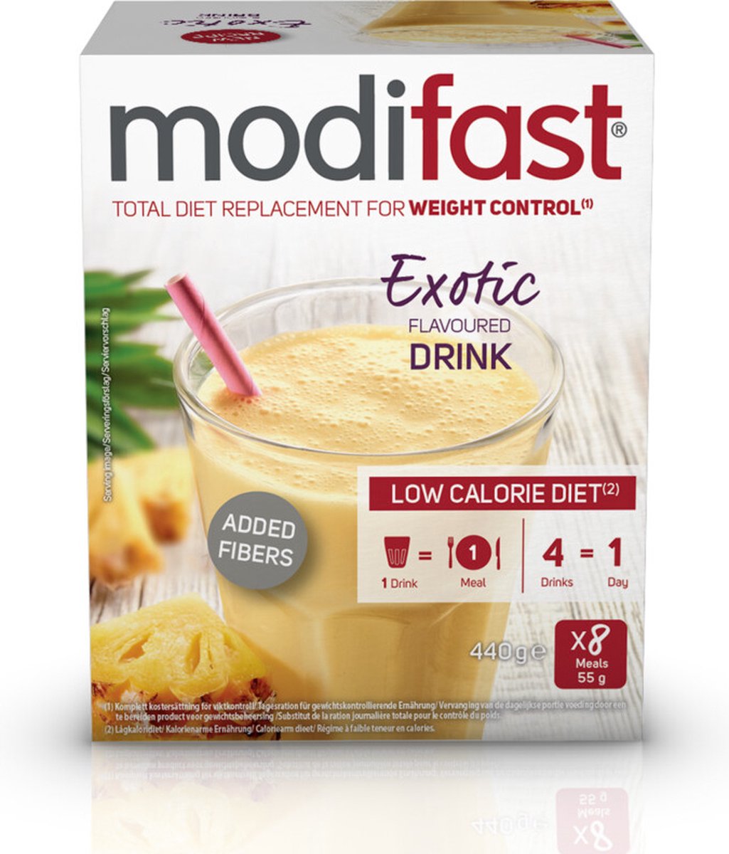 Goedkoopste 4x Modifast Intensive Milkshake Exotic 100 gr