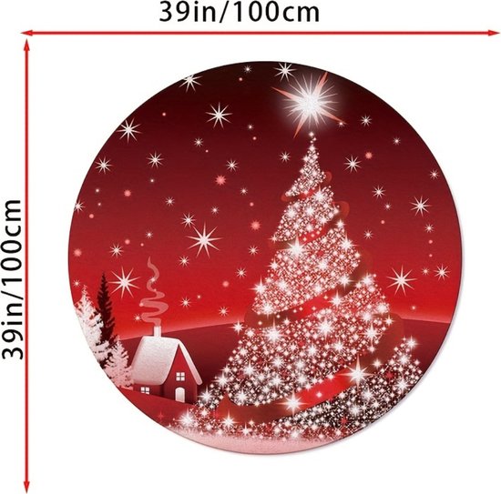 Kerstboomkleed - Kerstboom Mand - Kerstboomrok Voor Kunstboom - Kerstboomrok - Kerstboomring - Kerstrok - Kerstboomdeken - Kerstkleed - Rond 100cm