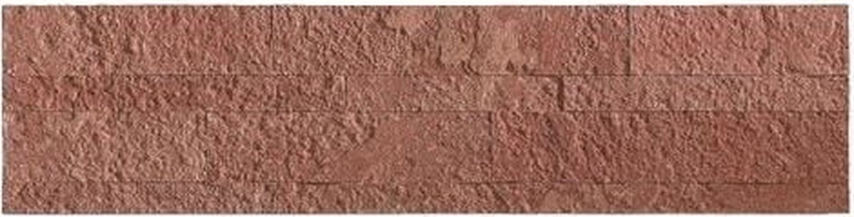 Zelfklevende Steenstrip - Natuursteen - Rood - Reliëf - 60x15cm