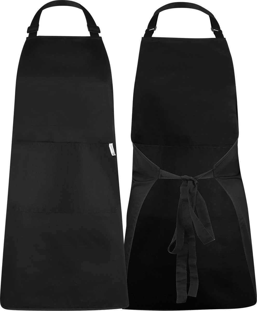 ANSBOCH Schort, dames, verstelbaar, kookschort, heren, met 2 zakken, waterdicht, keukenschort, gepersonaliseerd, slabschort voor keuken, restaurant, café, Cat, XL