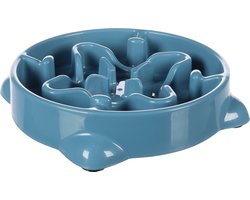 Flamingo Anti schrokbak hond – slow feeder – voerbak hond – Ø21,5 cm – 800ml – voerbak Beno – petrol – rond