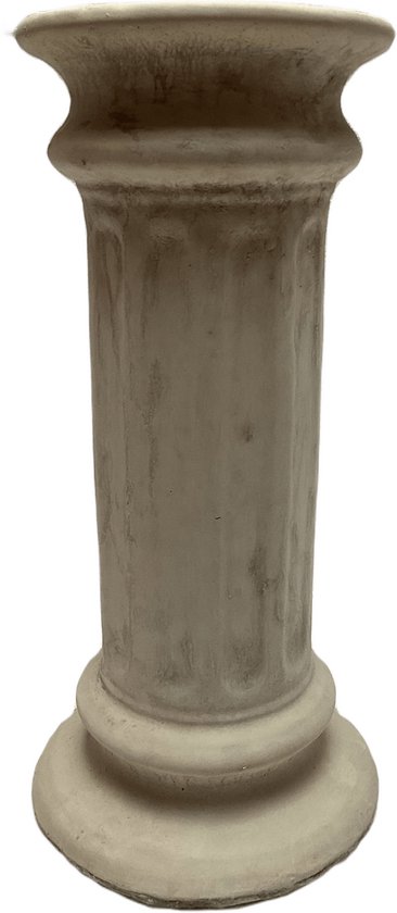 Tuinbeeld sokkel (Wit/gepattineerd) - decoratie voor binnen/buiten - beton