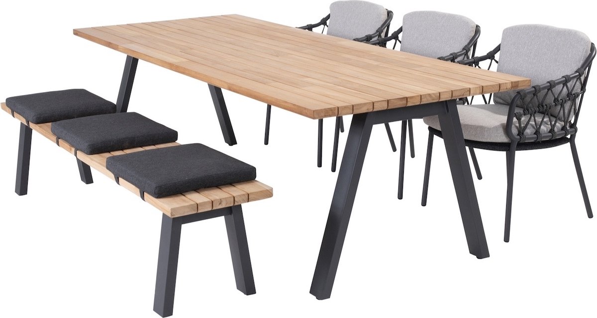4 Seasons Outdoor Ambassador Calpi dining tuintset 240x100xH75 cm 5 delig