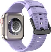 Siliconen bandje - geschikt voor Apple Watch series 1/2/3/4/5/6/7/8/9/SE/SE 2/Ultra/Ultra 2 met case size 42 mm / 44 mm / 45 mm / 49 mm - lila