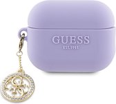 Guess 4G Diamond Charm Silicone Case - Apple Airpods Pro 2 (2e gen) - Paars