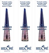 Herome 3-Pack Nagelverharder en Base Coat - Nail Hardener Sensitive - met Keratine verbetert de Conditie van de Nagels - TFS Hars- en Tolueenvrij - 3*10ml