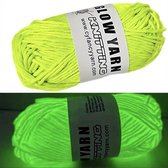 Glow in the dark - Wol - Garen - 53 meter lang - 2mm - Geel