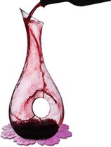 Wijnkaraf, 1,2 L Rode Wijndecanteerder, Kristallen Glazen Wijnkaraf Wijncadeaus, Wijnaccessoires, Met Stijlvolle Siliconen Onderzetter, 1,2L