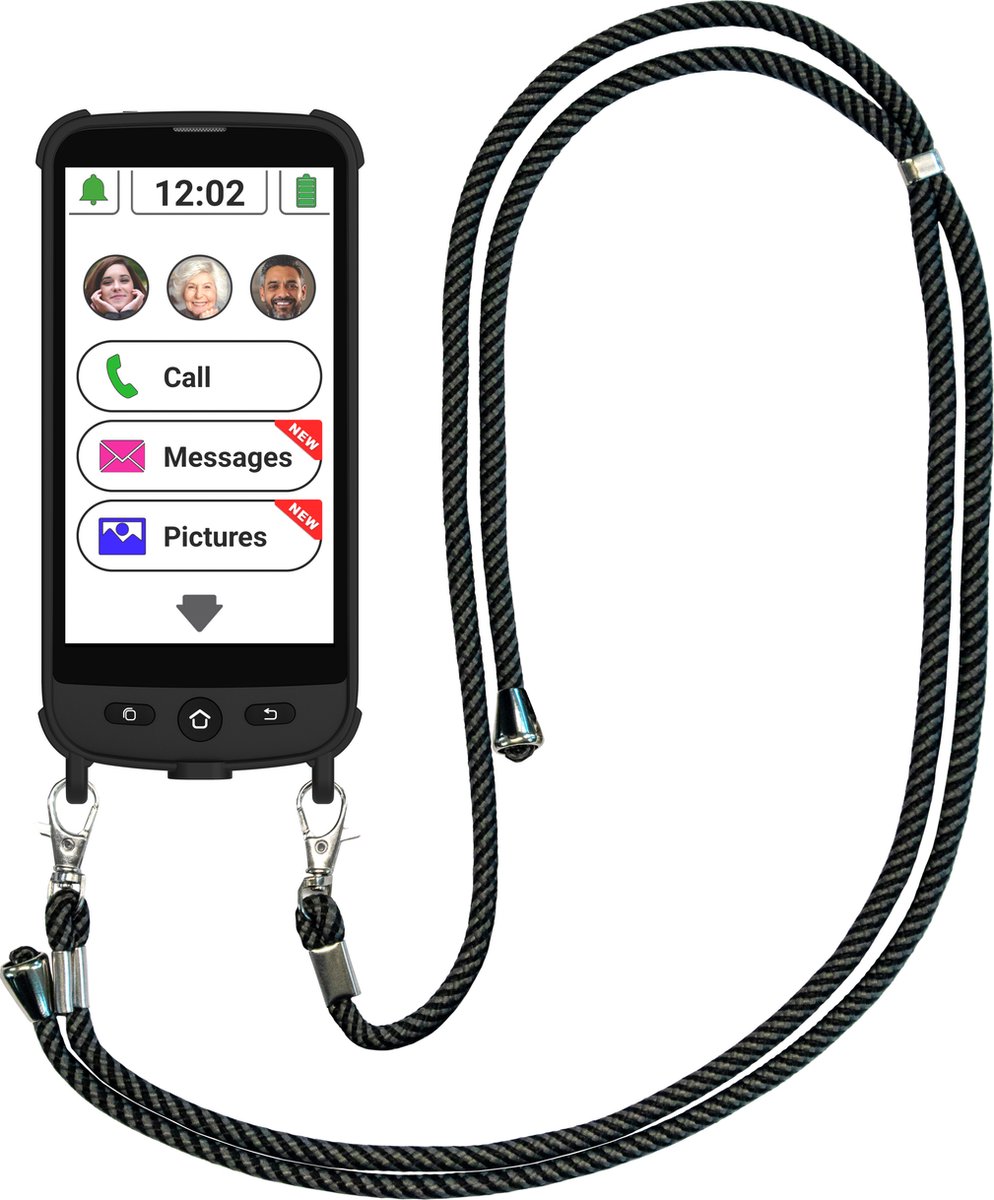 Swissvoice S510M Case Senioren Smartphone - 4G +- SOS knop - Android 12 - Whasapp - Met nomad case en koord