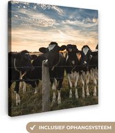 Tableau Peinture Vaches - Animaux - Ferme - 50x50 cm - Décoration murale