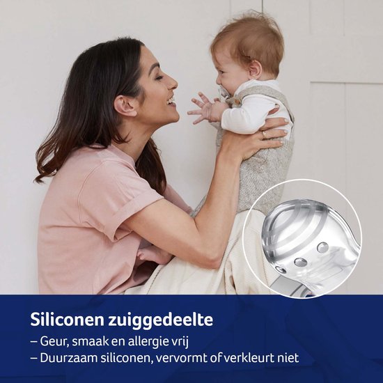 Difrax LOVI Dynamische Fopspeen 0 tot 3 Maanden - Grijs - 2 Stuks, Siliconen Speen, Gemakkelijk te Accepteren van Difrax LOVI — afbeelding 2