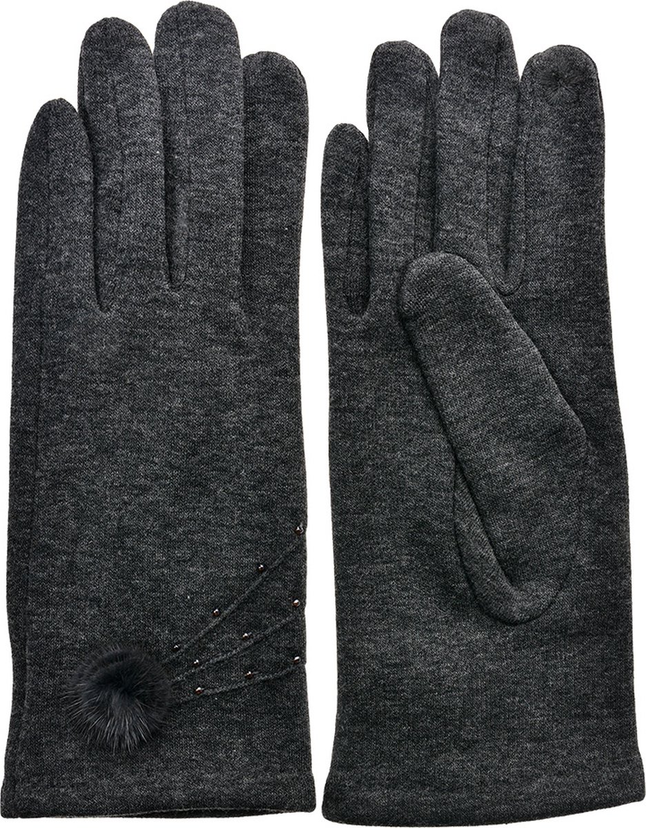 Clayre & Eef Handschoenen Winter 9x24 cm Grijs Polyester