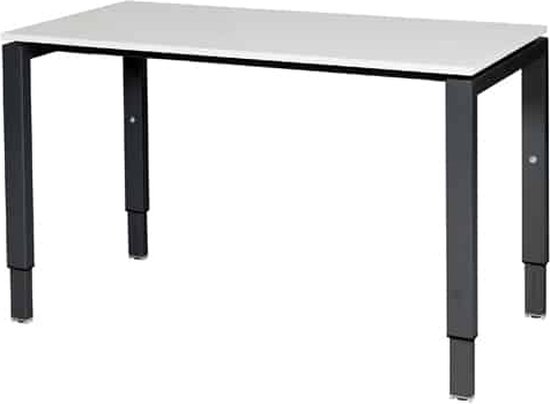 Verstelbaar Bureau - Domino 120x60 grijs - zwart frame