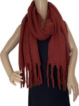 Sjaal warm extra dikke kwaliteit 180/55cm roestrood