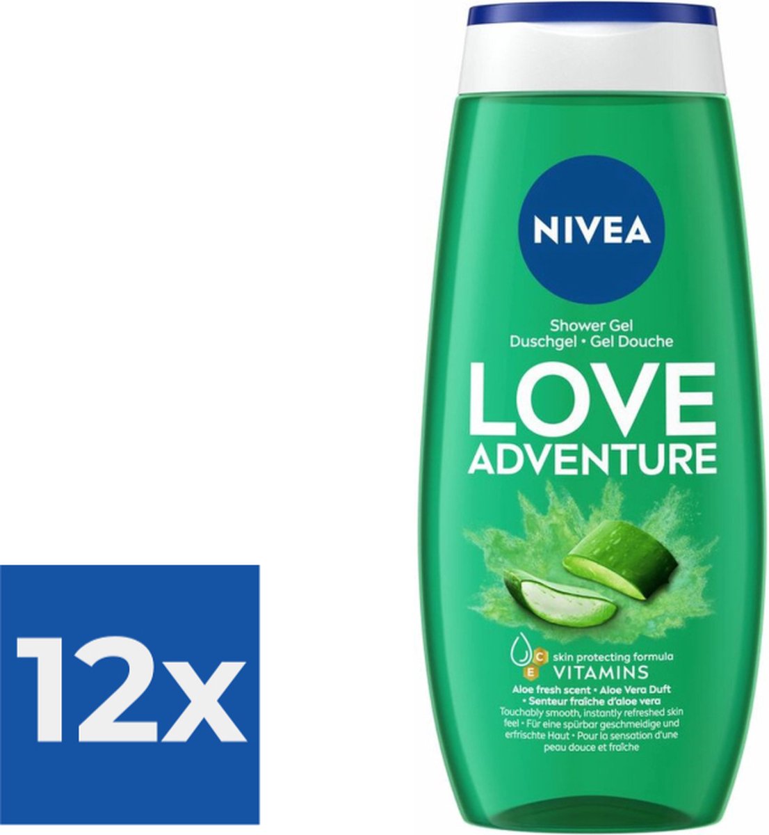 Nivea Love Adventure Douchgel 250 ml - Voordeelverpakking 12 stuks