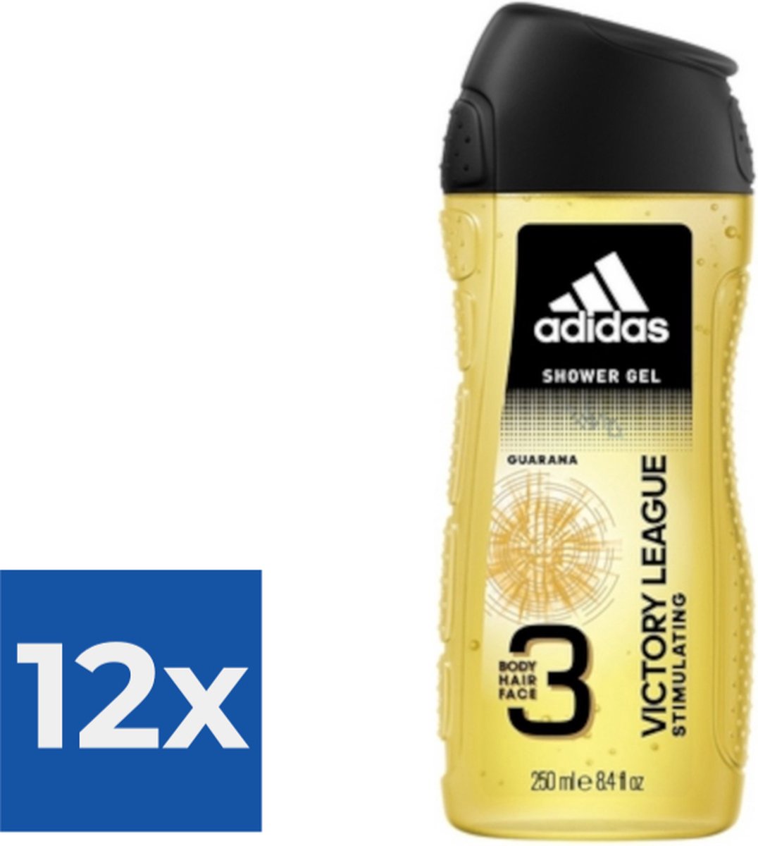 Goedkoopste Adidas Douche & Shampoo Men - Victory League 250ML - Voordeelverpakking 12 stuks