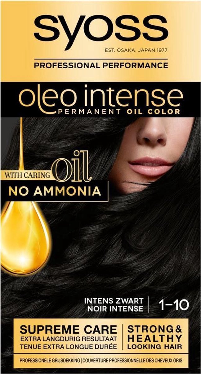 Syoss Oleo Intense - Haarverf - 1-10 - Intens Zwart - 115ml x 12