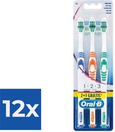 Oral-B Tandenborstel  Classic 123 Medium 3 Stuks - Voordeelverpakking 12 stuks