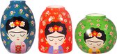 Sass & Belle - Frida Kahlo - Drie Kleurrijke Minivaasjes