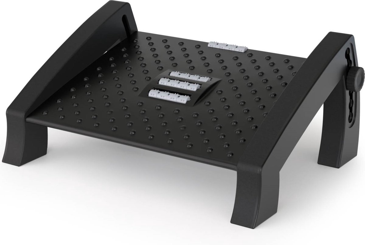 ACROPAQ Voetensteun bureau – Verstelbaar voetenbankje met ontspannende massagefunctie – Ergonomisch & comfortabel – AF005
