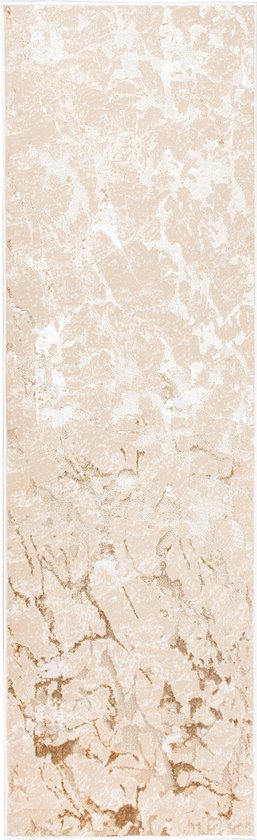 Tapiso Crystal Runner Tapis Tapis Beige à Poils Courts Taille - 80x100