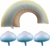4-delige folie ballonnen set regenboog met wolken - folie - ballon - rainbow - regenboog - wolk cloud - kinderkamer - decoratie