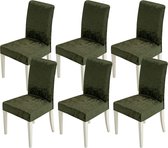 Stoelhoezen, set van 6, elastische stoelhoezen, schommelstoelhoezen voor stoelen, groen, fluwelen stoelhoezen voor bureaustoelhoezen, keuken, woonkamer, banket, familie, bruiloft, feeststoel.