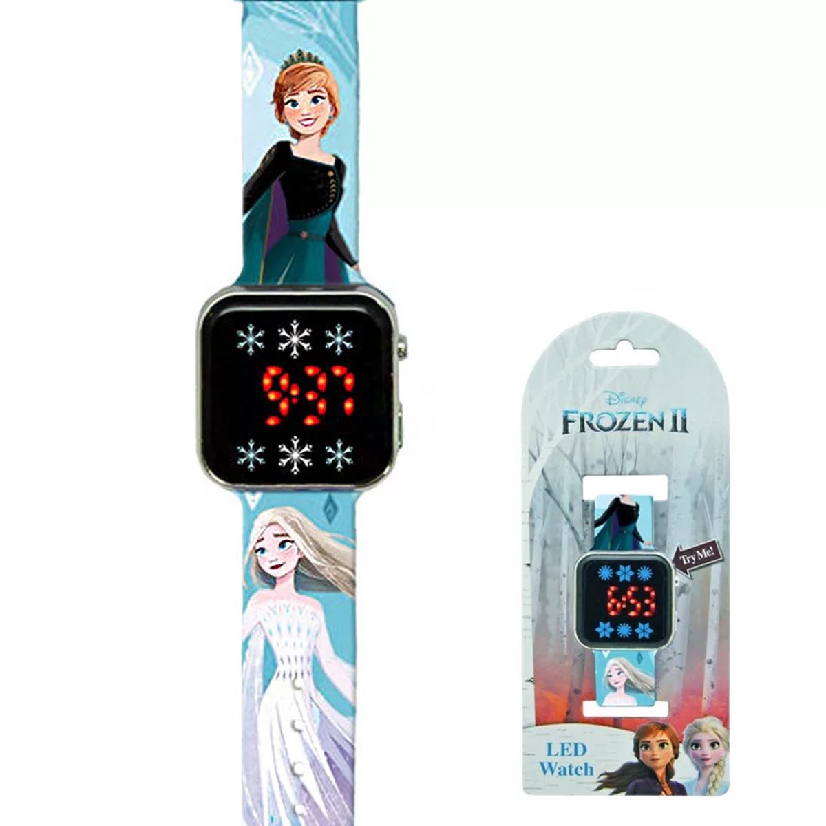 Disney Frozen LED Horloge - Blauw