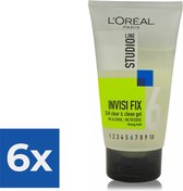 L'Oréal Paris Studio Line Invisi Fix 24H Clear & Clean Gel - 150 ml - Strong - Voordeelverpakking 6 stuks