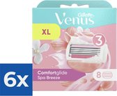 Gillette Venus Comfortglide Spa Breeze Scheermesjes voor Vrouwen - 8 navulmesjes - Voordeelverpakking 6 stuks
