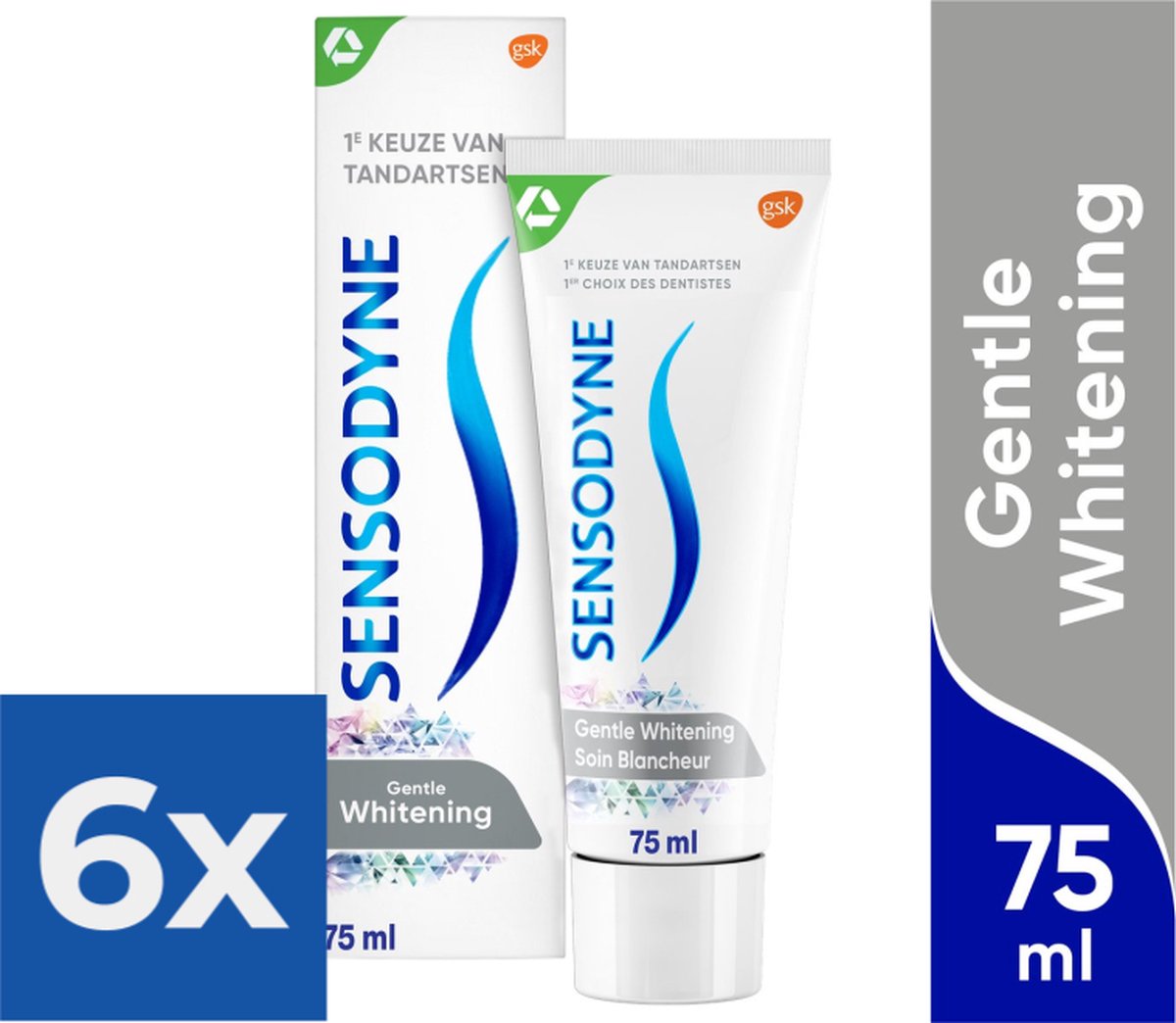 Sensodyne - Tandpasta - Gentle Whitening - 2x75ml x 3