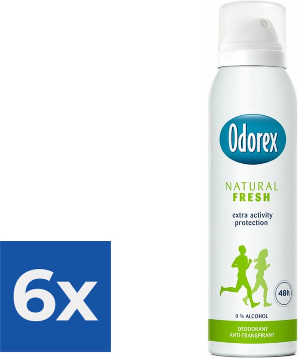 Goedkoopste Odorex Deospray - Natural Fresh 150 ml - Voordeelverpakking 6 stuks