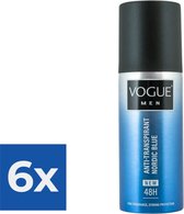 VOGUE Men Nordic Blue Anti-Transpirant Deodorant Spray 150 ML - Voordeelverpakking 6 stuks