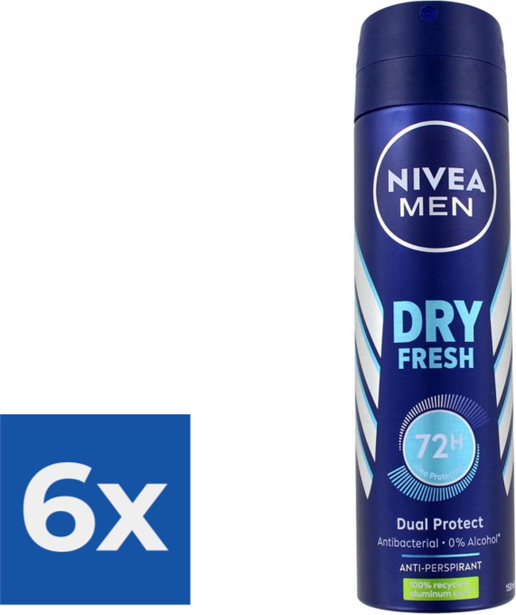 Goedkoopste Nivea Men Deodorant Deospray Dry Fresh - Voordeelverpakking 6 stuks