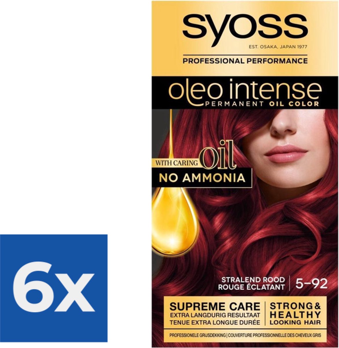Bol.com Syoss Oleo Intense - Haarverf - 5-92 - Stralend Rood - 115ml x 6 aanbieding