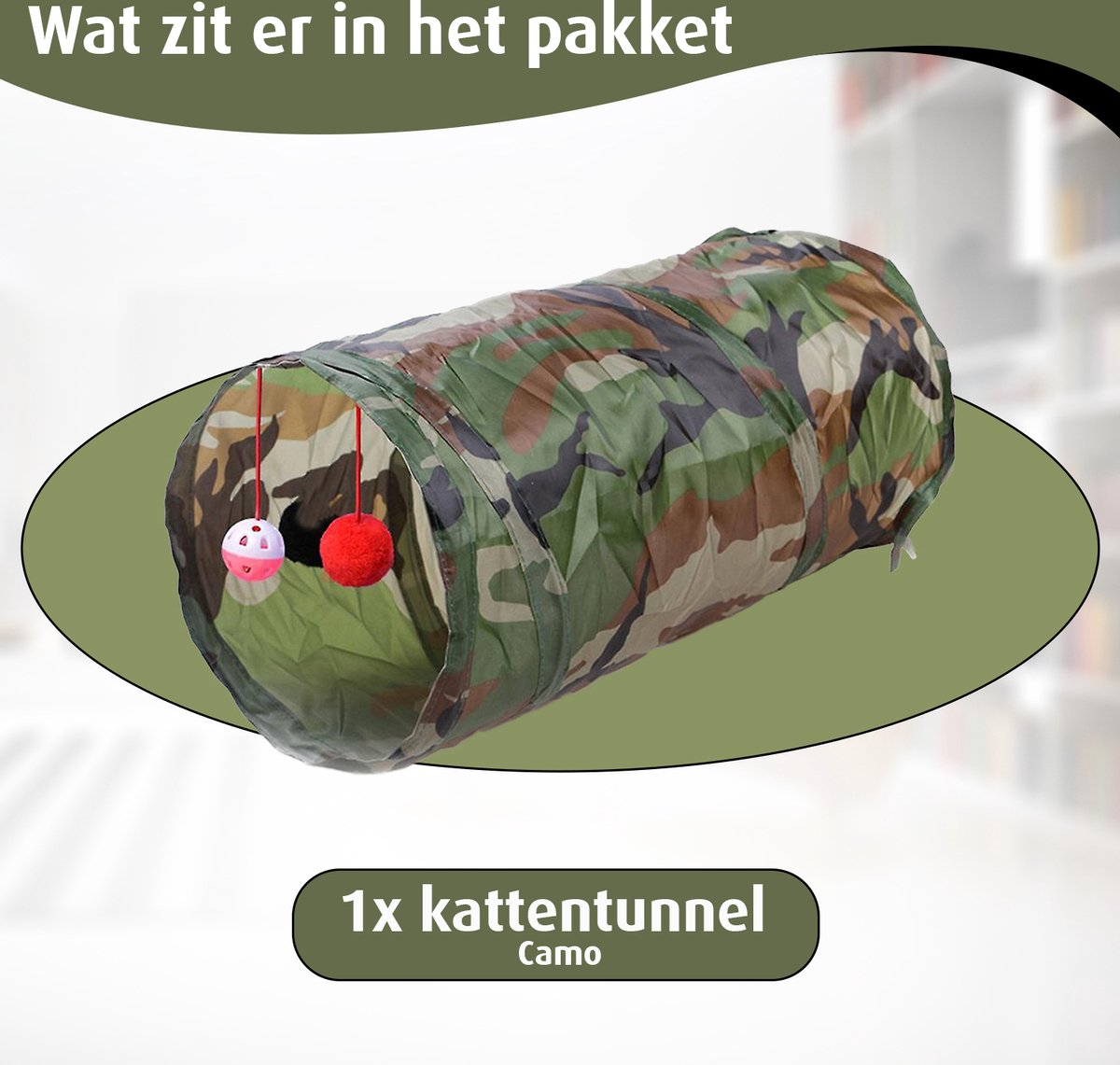 Kattentunnel - Rechtdoor - Konijnentunnel - Speeltunnel - Kattenspeelgoed - Kattenspeeltjes - Kruiptunnel - Huisdier - Kat - Konijn - Konijnenspeelgoed — afbeelding 4