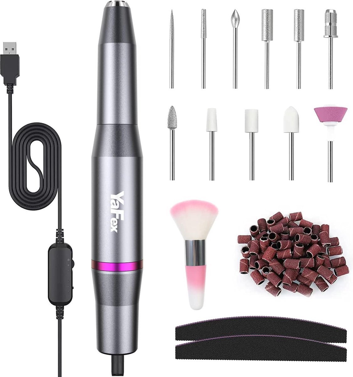 Elektrische nagelvijl - Nagelfrees - Manicure - Pedicure - Gelnagels - Grijs