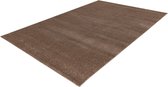 Lalee Trendy Uni- poils ras - tapis - velours - aspect velours - brillant - couleur uni - tapis uni - 160x230 cm marron clair
