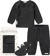 Noppies - Geschenkverpakking met kledingset - Grey - 3delig - Broek Grover - trui Pino - Slofjes Nelson - Maat 62