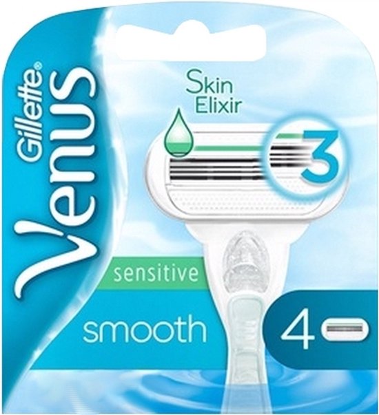 Gillette - Venus Smooth - Sensitive - Skin Elixir - Zachte scheerbeurt - 4 Navulscheermesjes